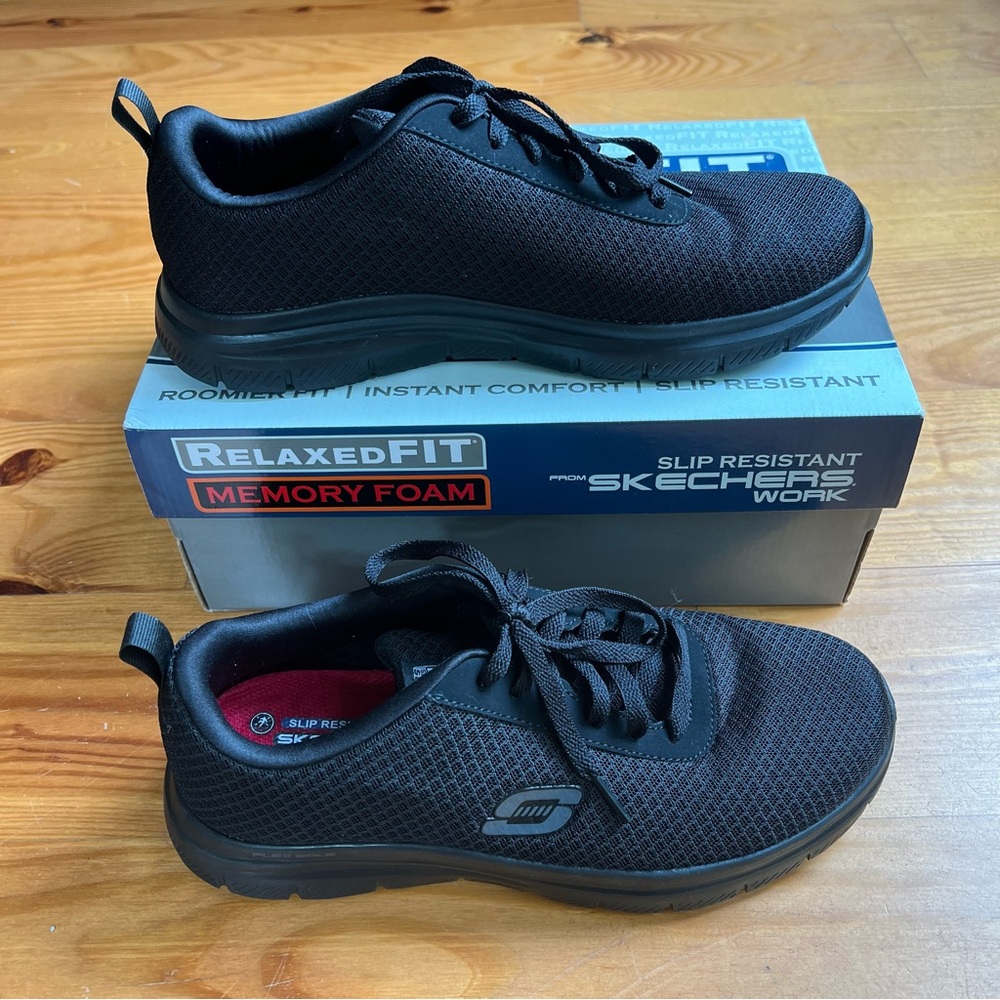 Skechers Mens Flex Advantage Bendon Black Casual Shoes Sneakers Size 9 Box - Picture 1 of 12